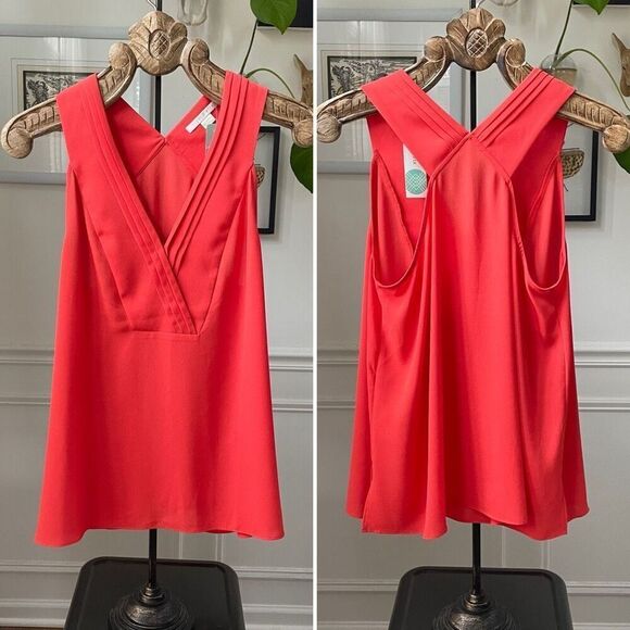 NWT Cooper & Ella Coral Orange Tank Sleeveless Blouse Shell $128 M - Picture 1 of 6